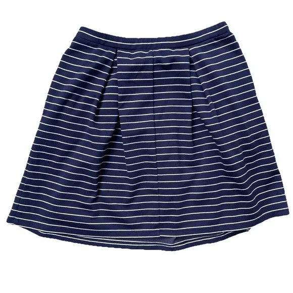 Women's Max Studio Pleated Mini Skirt, Elastic Waist, Blue & White Stripes, Sz S - Picture 5 of 5